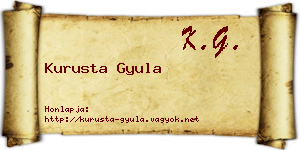 Kurusta Gyula névjegykártya